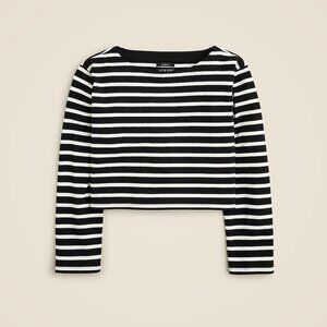 J. Crew Cropped boatneck T shirt in mariner cotton Size L